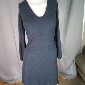 Jolie Blue Long Sleeve V-Neck Sheath Dress